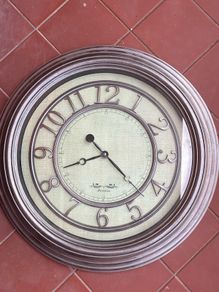 large silver clock