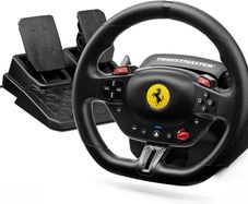 T98 Ferrari 296 GTB Racing Wheel  Pedals  Official Ferrari Licensed Wheel for PS5, PS4 PC  Bungee Cord Technology  Manettino Dial with 3 Driving Profiles  Black