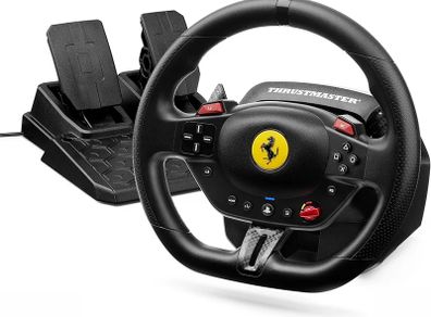 T98 Ferrari 296 GTB Racing Wheel  Pedals  Official Ferrari Licensed Wheel for PS5, PS4 PC  Bungee Cord Technology  Manettino Dial with 3 Driving Profiles  Black