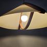 Mid Century Domus Pendant Lamp Teak And Paper With Counterweight Image 2