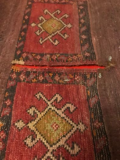 Antique Persien hand loomed saddleback bag