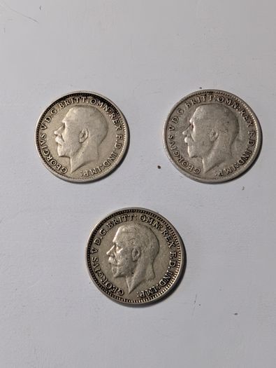3 x UK Silver 3Ds