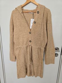 BNWT Zara Ribbed Knit Hooded Jumpsuit with Trousers