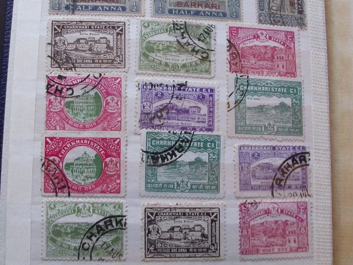 A extensive collection of Stamps from Indian States, presented in the album