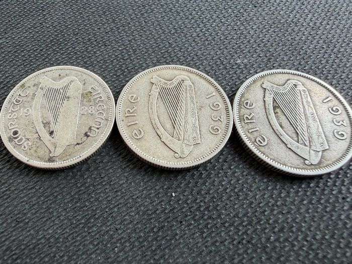 3 Silver Florin coins Ireland