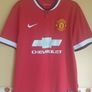 Manchester united 2014/2015 home football jersey shirt  Size M medium NIKE dri-fit chevrolet Man U Image 2