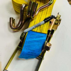 10 ton x 10 metre ratchet strap. 3" wide heavy strap.