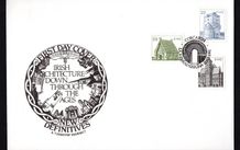 1982 Ireland Architecture Definitive (Third) Series (22p Aughnamure Castle, Co. Galway, &amp; 26p Cormac's Chapel, Tipperary, 29p St MacDara's Island, Co. Galway) CorkCoin First Day Cover (FDC) with Cork Cancel