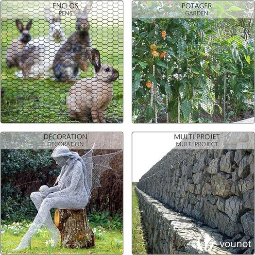 FREE P&P Chicken Wire Mesh Roll, PVC Coated Hexagonal Wire Mesh Fencing, Wire Poultry Netting, 1m x 25m, Hole Size: 25mm, Green