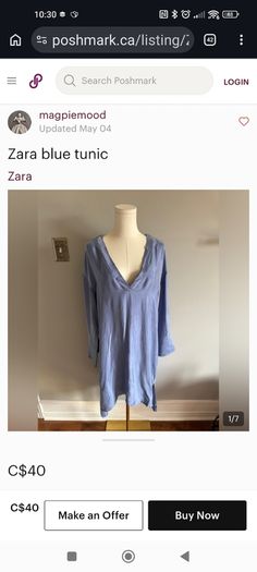 blue Zara summer tunic