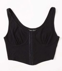 Rib-knit Bustier Crop Top