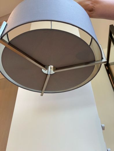 Satin Chrome 3 Light Pendant with Blue Shade