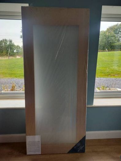 2 x White Oak Shaker Doors with Glass