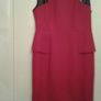 Red Peplum Dress with Black Pleather Inset. Image 3