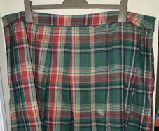 Shein Celure Plus Green and Red Tartan Print Pleated Skirt