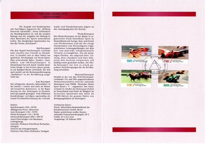 1999 Bundes Republic Deutschland (Germany) Federal Annual Stamp EFT Collection with 42 images of contents