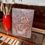 Vintage Hand Hammered Copper Wall Art Gallion Ship with Seagulls Image 4
