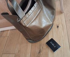 Bronze Shiny Furla Genuine Leather Bag