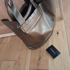 Bronze Shiny Furla Genuine Leather Bag