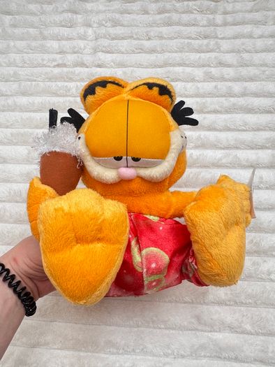 Garfield Cat Beach Red Shorts Ice Cream approx. 22 cm. Used Please see photos