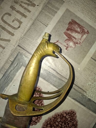 Antique Curved Sword with Brass Hilt, Postage Available