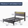 5ft Upholstered Bed Frame Kingsize with Charging Station/USB Ports and LED Lights Image 7