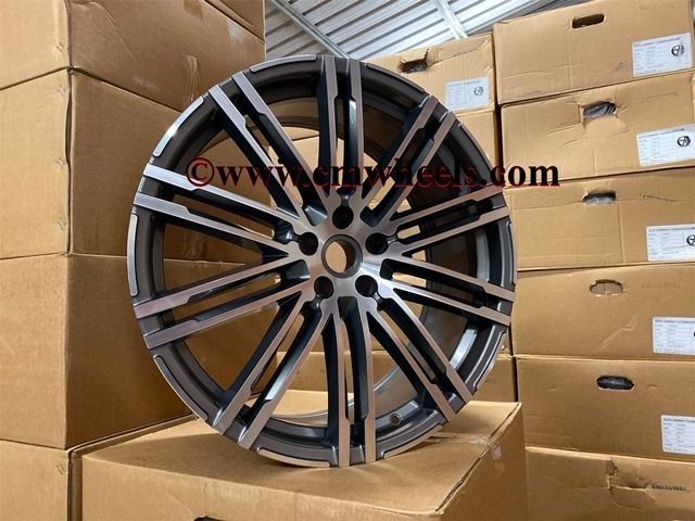 21" Inch Porsche Macan Turbo Style Alloy Wheels Gunmetal polished 5x112 66.6