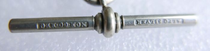Victorian Albert  Solid Silver Albert Watch Chain "N.G.R.CO.REG" Birmingham or Chester. length 12" - 41,9g