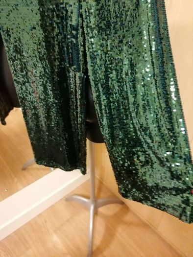 Women's Trousers Green Sequined Palazzo Style NWT SIZE 12