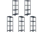 Storage Shelf Racks 5 pcs Black 125 kg 60x30x180 cm Plastic
