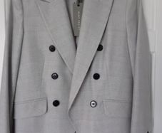 Mint Velvet Light Grey Faint Check Blazer - UK 12 - BNWT RRP 209