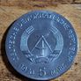 German Democratic Republic, Germany, 5 Mark 1970, Wilhelm Rontgen - free standard postage Image 2