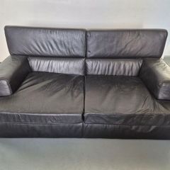1 contempory leather sofa with arm chair