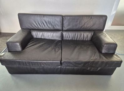 1 contempory leather sofa with arm chair