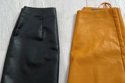 Faux leather skirts