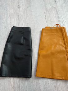 Faux leather skirts