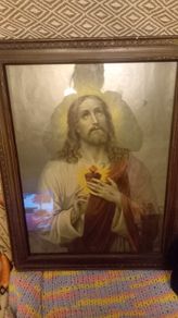 Sacred heart large framed picture