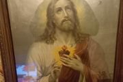 Sacred heart large framed picture