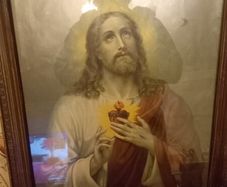 Sacred heart large framed picture