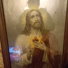 Sacred heart large framed picture