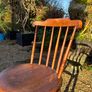 Antique Solid Elm Penny Chairs x 2 Image 9
