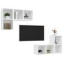 Wall-mounted TV Cabinets 4 pcs White Chipboard Image 3