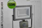 37442 Ecolight 50W LED Floodlight (Grey) with PIR Motion Detector
