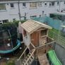 Solid Wooden Playhouse With Slide & Climbing Wall Image 2