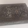 Fabulous Rembrandt's The Night Watch Vintage Hinged Biscuit Tin with a Raised Relief Reproduction of the Famous Painting, Attributed to the Victoria Biscuit Company of Holland Image 2