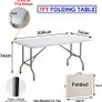 6.6ft Folding Table Fold in Half w/Handle Plastic Heavy Duty Lightweight for Outdoor & Indoor Party Dining Picnic Camping Wedding BBQ Catering Garden Kitchen Market Events Image 2