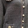 Elisa Cavaletti short fitted brown jacket, with embellished pockets and turned back cuffs. Image 4