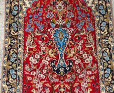 Vintage Fine Persian Qom Tree of Life Wool and Silk