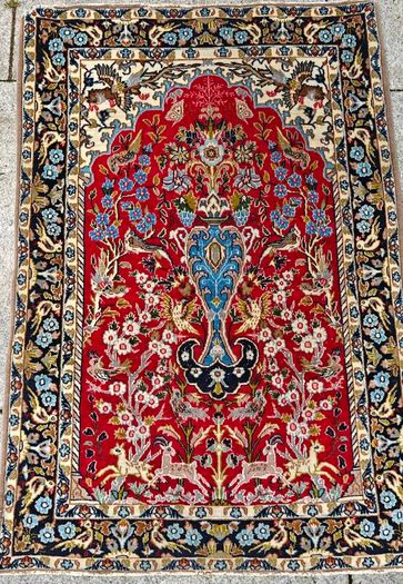 Fine Persian Qom Tree of Life Wool and Silk