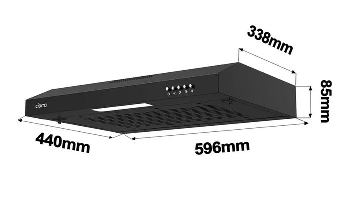 60cm under cabinet cooker visor.